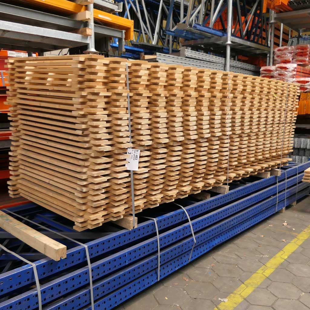 Voordeelrij gebruikte Stow palletstelling 2000x8240x1100mm (hxbxd) - 2 secties 2 niveaus