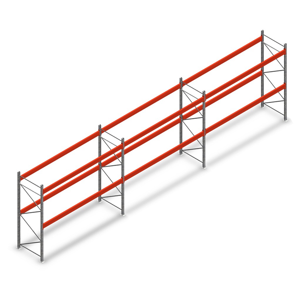 Voordeelrij gebruikte Vogelsang palletstelling 3000x11080x1100 mm (hxbxd) - 3 secties 2 niveaus