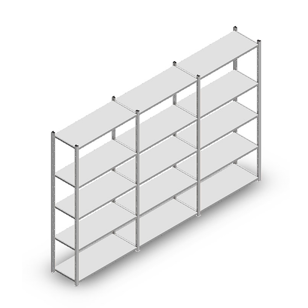 Voordeelrij Legbordstelling Light Duty 2000x3000x400, 5 niveaus metaal verzinkt 120 kg