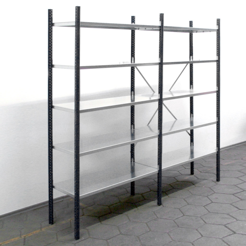 Voordeelrij Legbordstelling Medium Duty 2000x3000x300, 5 niveaus metaal antraciet 90 kg