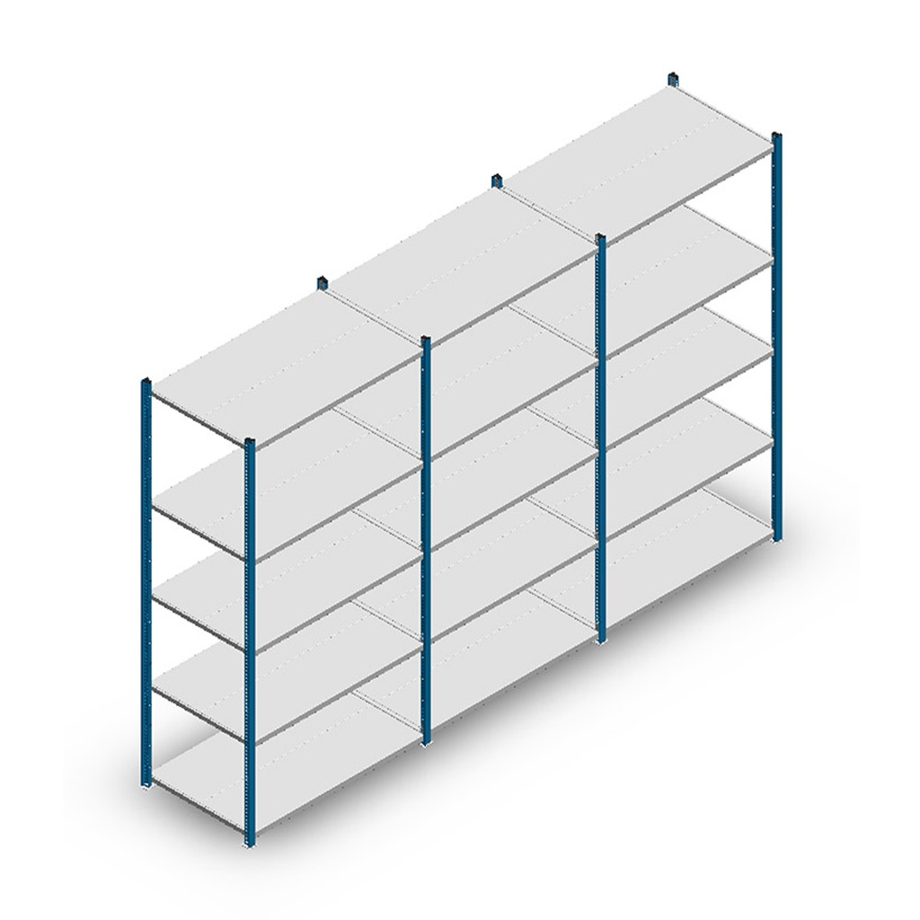 Voordeelrij Legbordstelling Medium Duty 2000x3000x600, 5 niveaus metaal blauw 180 kg