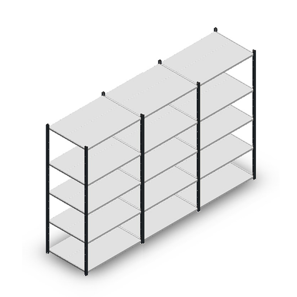 Voordeelrij Legbordstelling Medium Duty 2000x3000x700, 5 niveaus metaal antraciet 180 kg