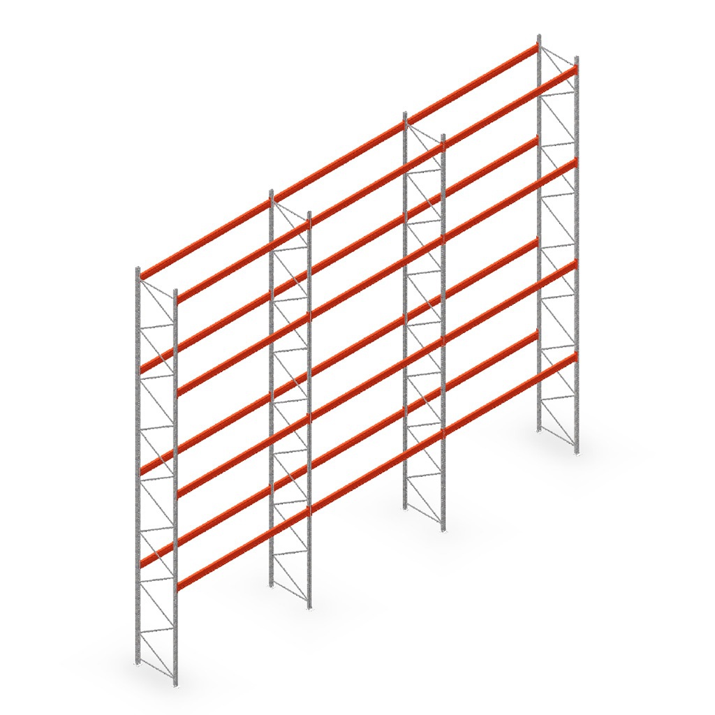 Voordeelrij palletstelling AR T2 L2, 6000x11200x1100 mm (hxbxd) 1653/3600 3 secties 4 niveaus