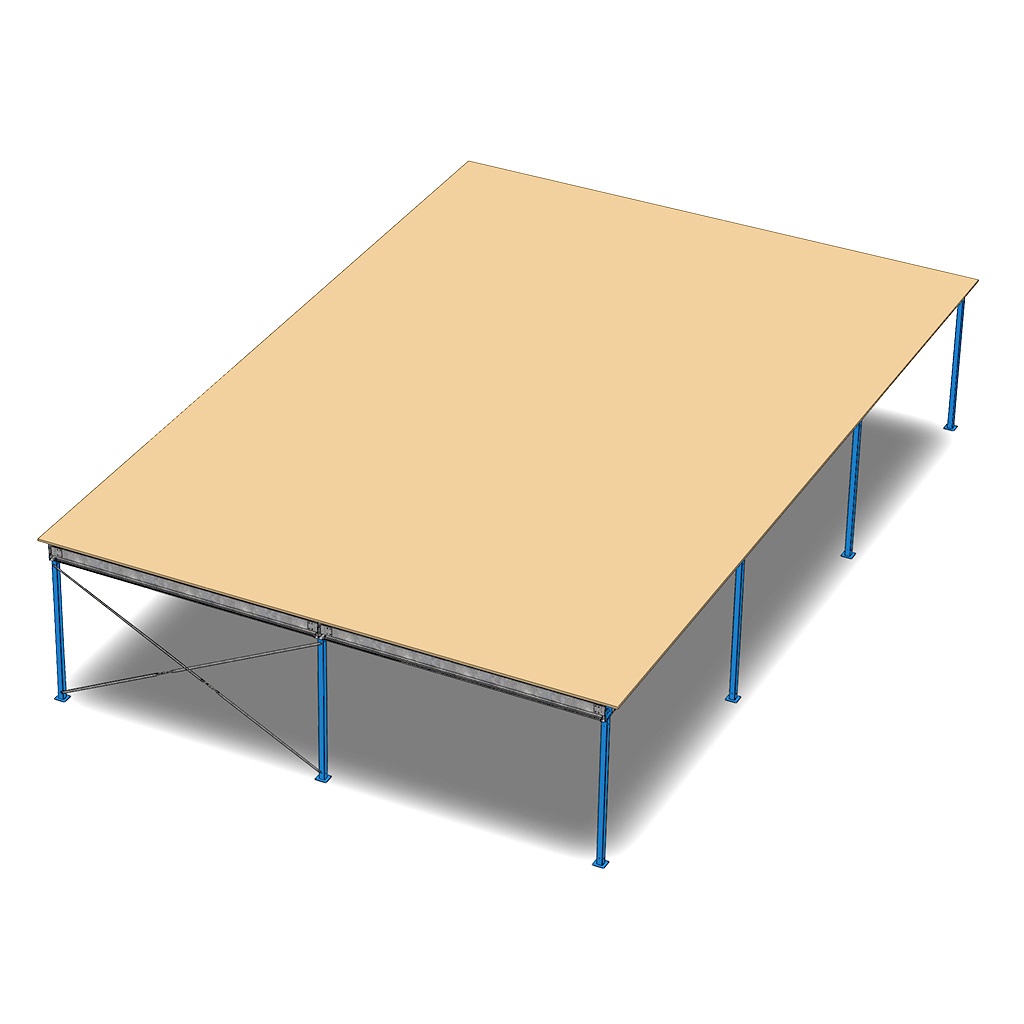 Entresolvloer, verdiepingsvloer, tussenvloer 15000x10000x2800 mm (lxbxh) Entresolvloer, verdiepingsvloer, tussenvloer 15000x10000x2800 mm (lxbxh)