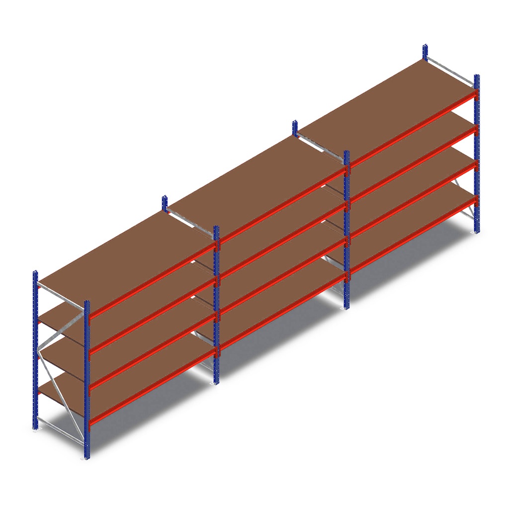 Voordeelrij grootvakstelling AR 2000x5790x800mm (hxbxd) - 4 niveaus