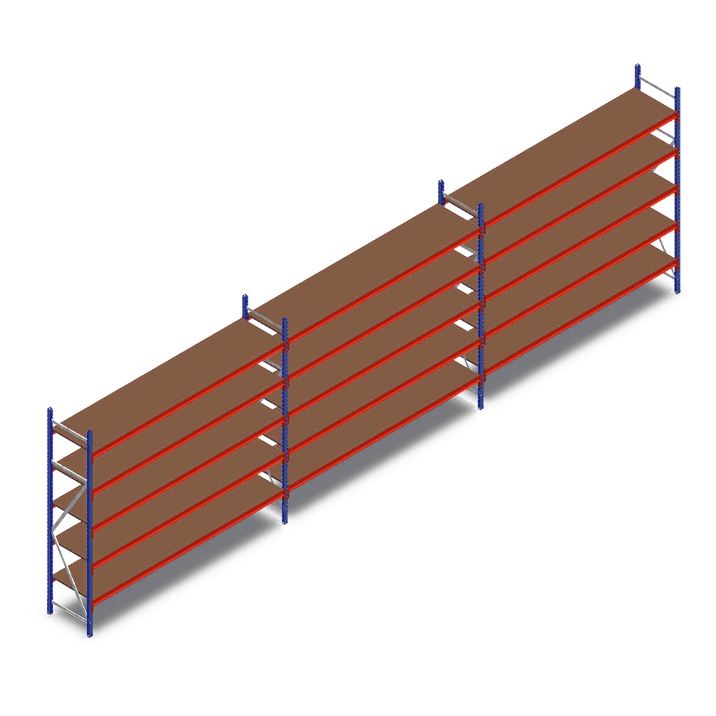 Voordeelrij grootvakstelling AR 2500x8340x600mm (hxbxd) - 5 niveaus