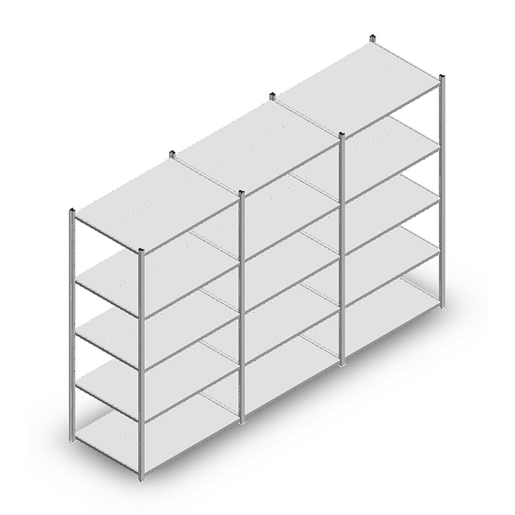 Voordeelrij Legbordstelling Medium Duty 2000x3000x700 (hxbxd) 5 niveaus metaal verzinkt 180 kg